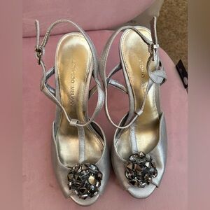 ANTONIO MELANI Silver Heels with Embellishments